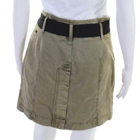 Zadig & Voltaire Jewel Grunge Olive Green Cotton Canvas Utility Skirt 36 S - Picture 4 of 9